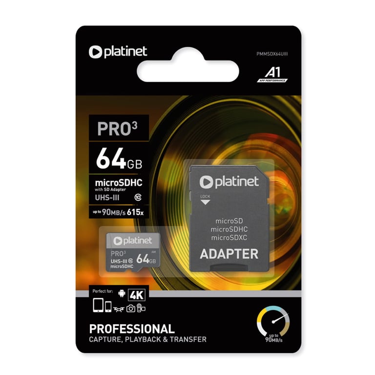 Platinet PMMSDX64UIII pamięć flash 64 GB MicroSDXC UHS-III PMMSDX64UIII