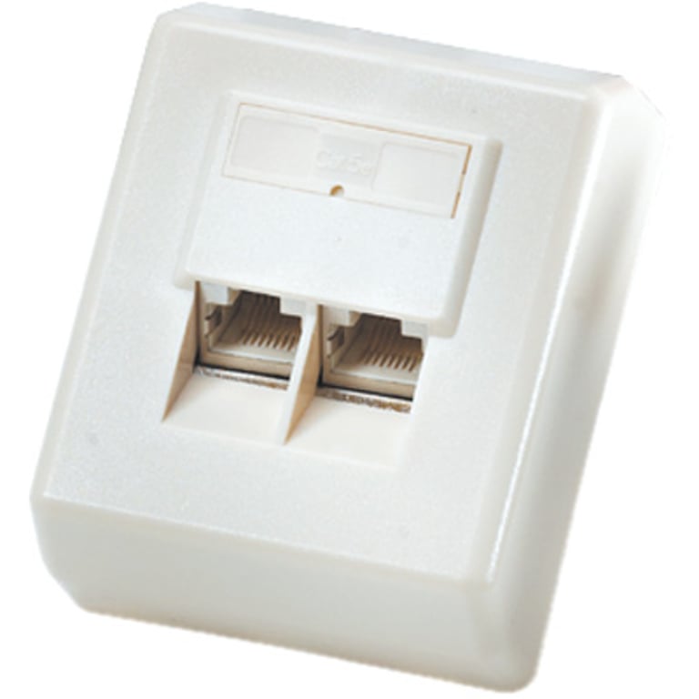 ROLINE Surface Mount Wall Jack, Cat.5e, unshielded white 25.16.8406