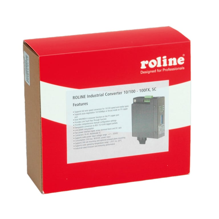 ROLINE Industrial Converter 10/100Base-T - Multimode Optical Fiber, SC konwerter sieciowy 21.13.1143
