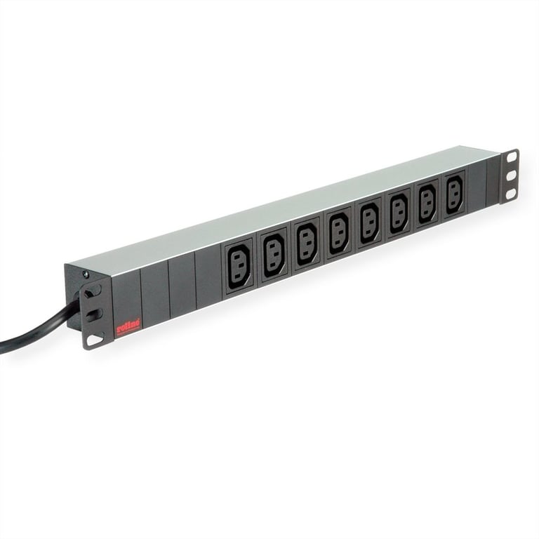 ROLINE 19.07.1628 rozgałęziacz 2 m 8 x gniazdo sieciowe  Aluminium