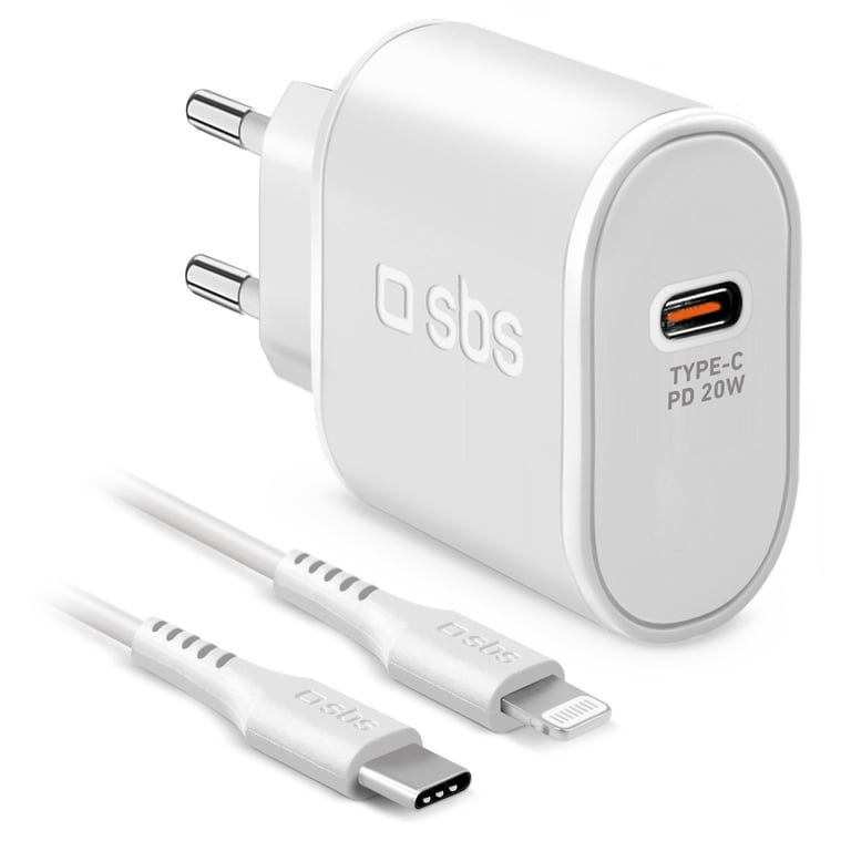 SBS TETRKITPD20LIGW ładowarka do urządzeń przenośnych Smartfon Biały Prąd przemienny Szybkie ładowanie Wewnętrzna