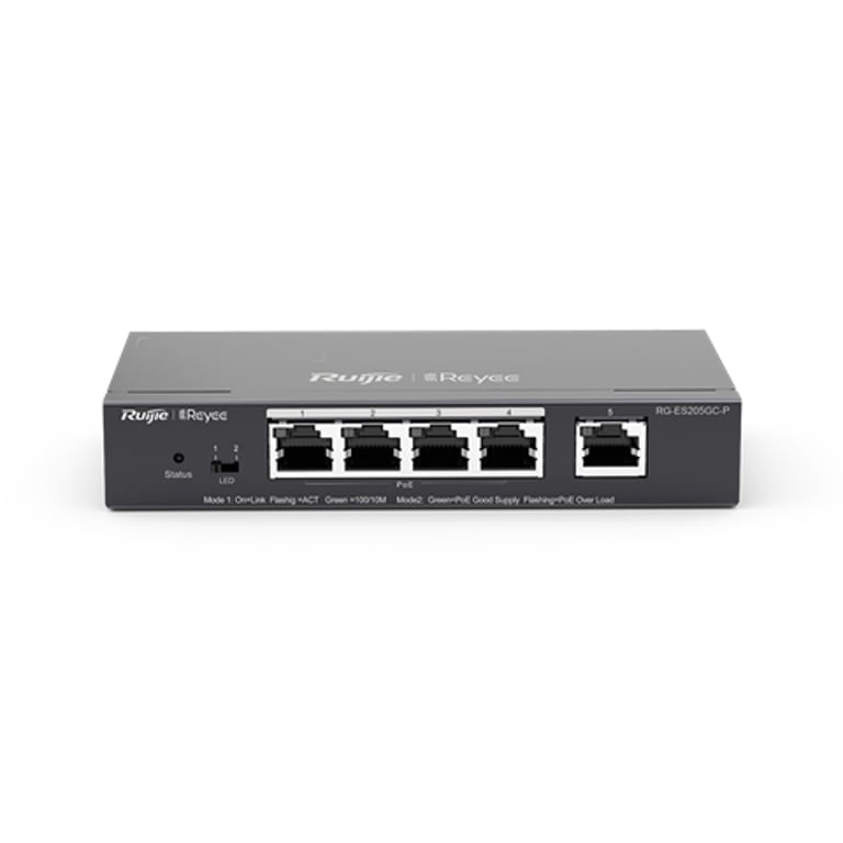 Ruijie Networks RG-ES205GC-P łącza sieciowe Zarządzany L2 Gigabit Ethernet (10/100/1000) Obsługa PoE