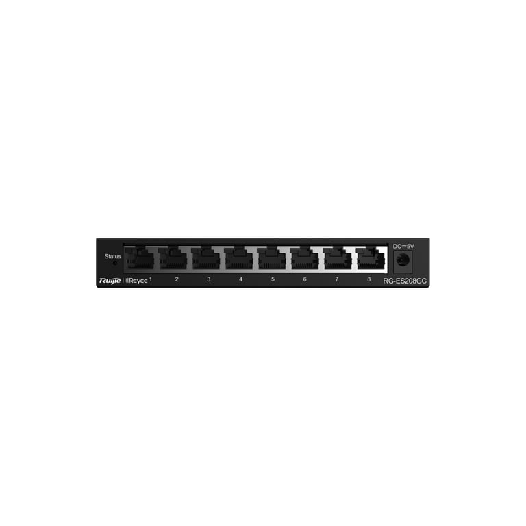 Ruijie Networks RG-ES208GC łącza sieciowe Zarządzany L2 Gigabit Ethernet (10/100/1000) Szary RG-ES208GC