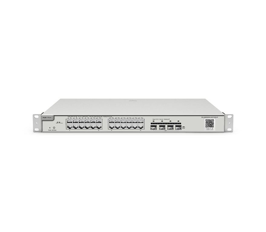 Ruijie Networks RG-NBS3200-24GT4XS-P łącza sieciowe Zarządzany L2 Gigabit Ethernet (10/100/1000) Obsługa PoE Szary RG-NBS3200-24GT4XS-P