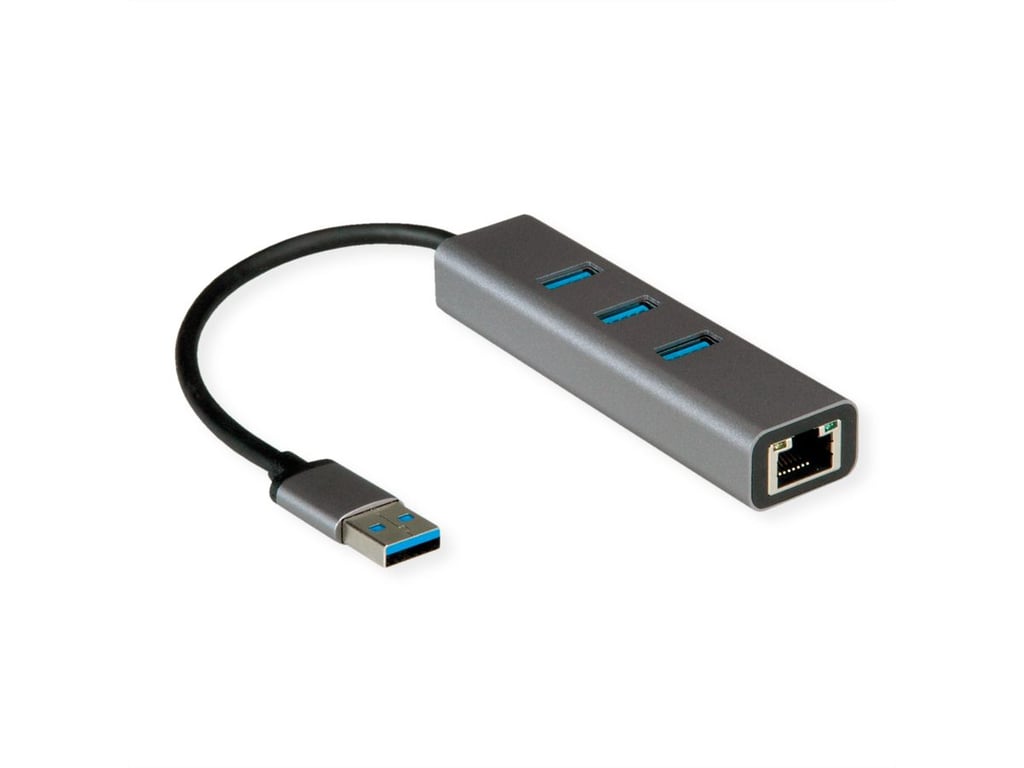 ROLINE 12.02.1112 huby i koncentratory USB 3.2 Gen 1 (3.1 Gen 1) Type-A Szary