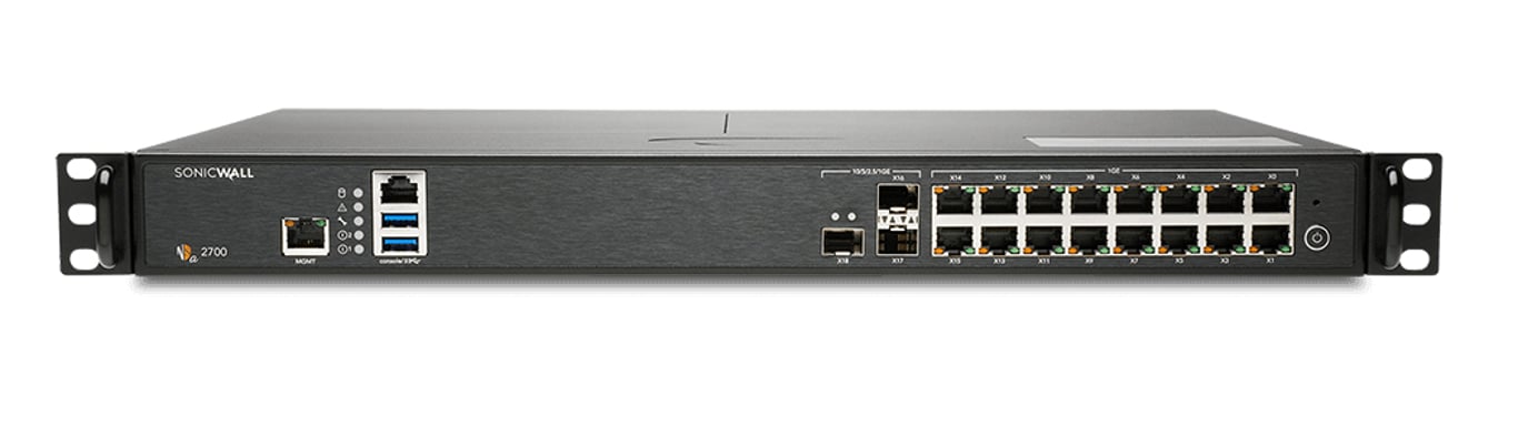 SonicWall NSA 2700 firewall (hardware) 1U 5,5 Gbit/s 02-SSC-7367