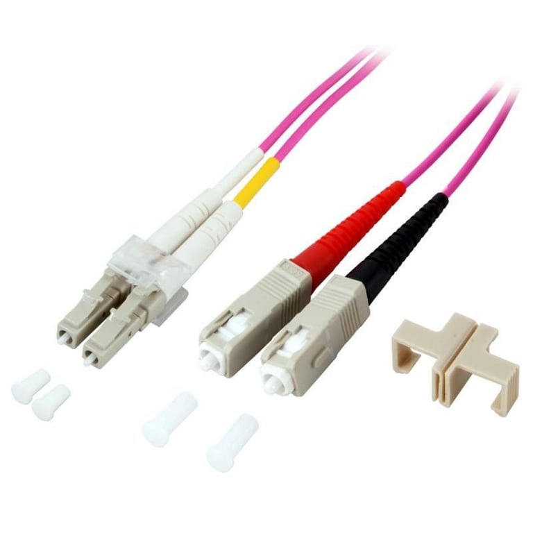 Techly SC-LC M-M 3m kabel InfiniBand / światłowodowy Fuksja ILWL D5-SCLC-030/OM4