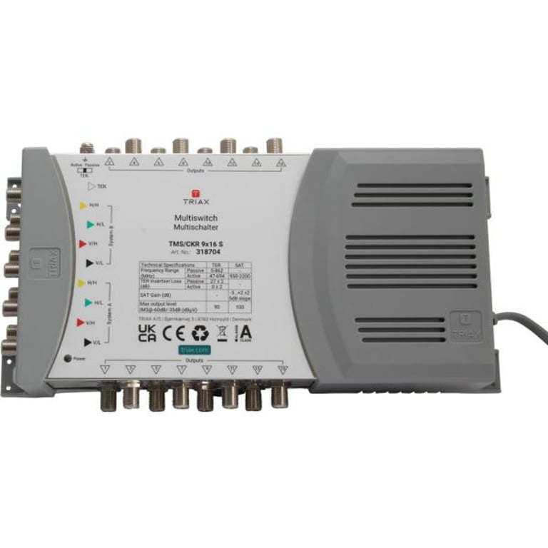 Triax TMS/CKR 9x16 S multiswitch sygnału satelitarnego 5 wejś. 16 wyjś.