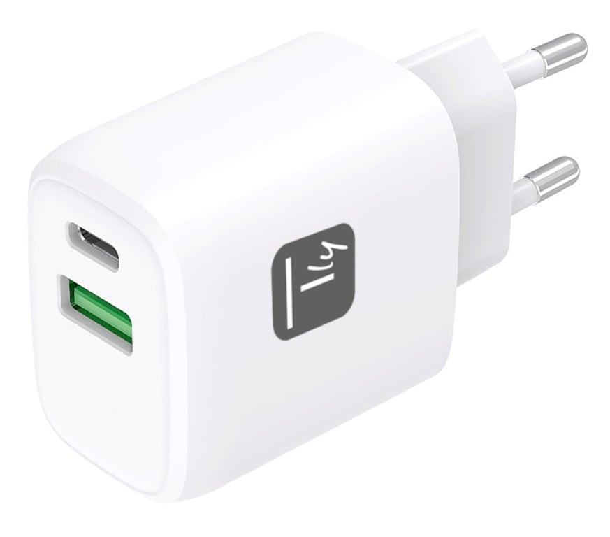 Techly IPW-USB-20WAC ładowarka do urządzeń przenośnych Uniwersalne Biały Prąd przemienny Szybkie ładowanie Wewnętrzna