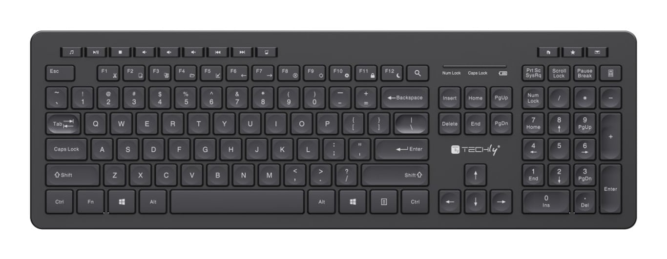 Techly ICTWC006-US klawiatura Dom/Biuro RF Wireless QWERTY US English Czarny ICTWC006-US ICTWC006-US