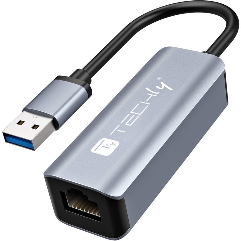 Techly IDATA USB-ETGIGA-AA stacja dokująca Przewodowa USB 3.2 Gen 1 (3.1 Gen 1) Type-A Czarny, Srebrny IDATA USB-ETGIGA-AA