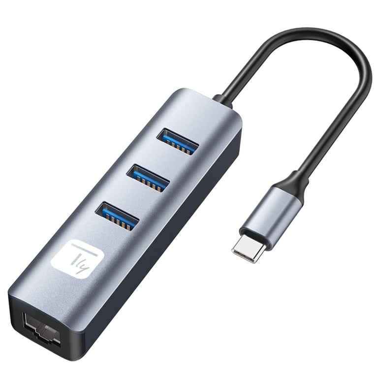 Techly IDATA USB-ETGIGA3CA stacja dokująca Przewodowa USB 3.2 Gen 1 (3.1 Gen 1) Type-A + Type-C Czarny, Srebrny IDATA USB-ETGIGA3CA