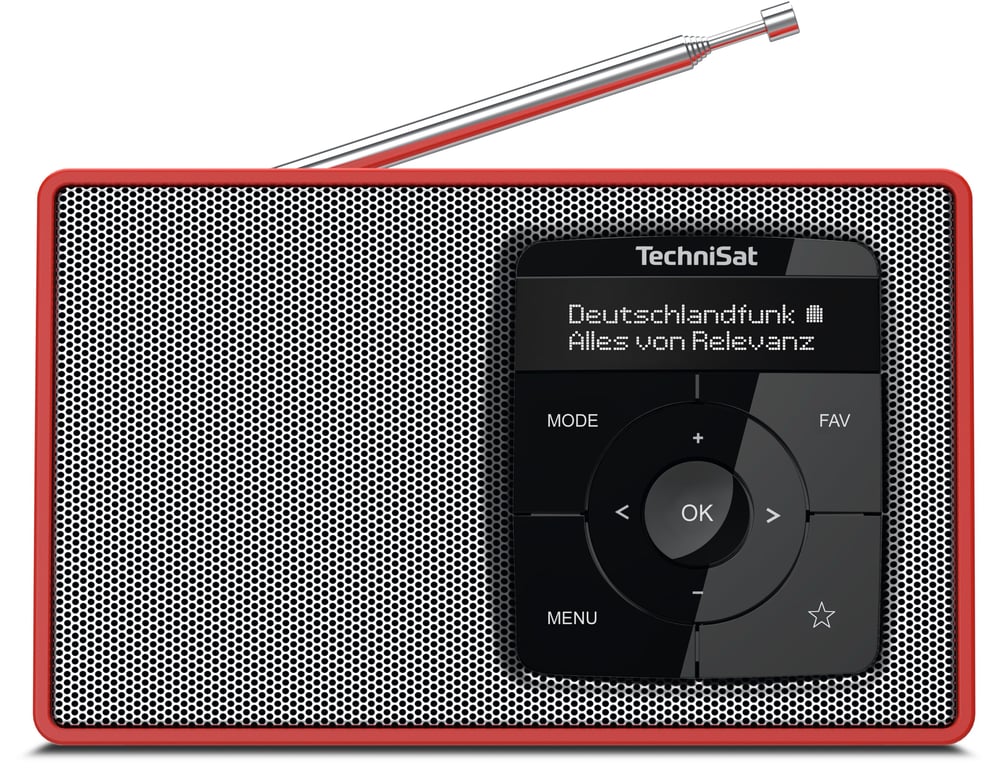 TechniSat DIGITRADIO 2 Przenośny Cyfrowy Czerwony, Srebrny