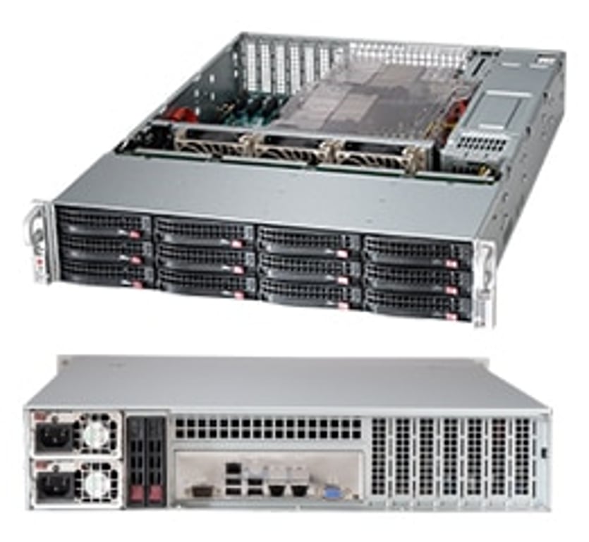 Supermicro CSE-826BAC12-R1K23LPB zabezpieczenia & uchwyty komputerów Stojak Czarny 1200 W CSE-826BAC12-R1K23LPB