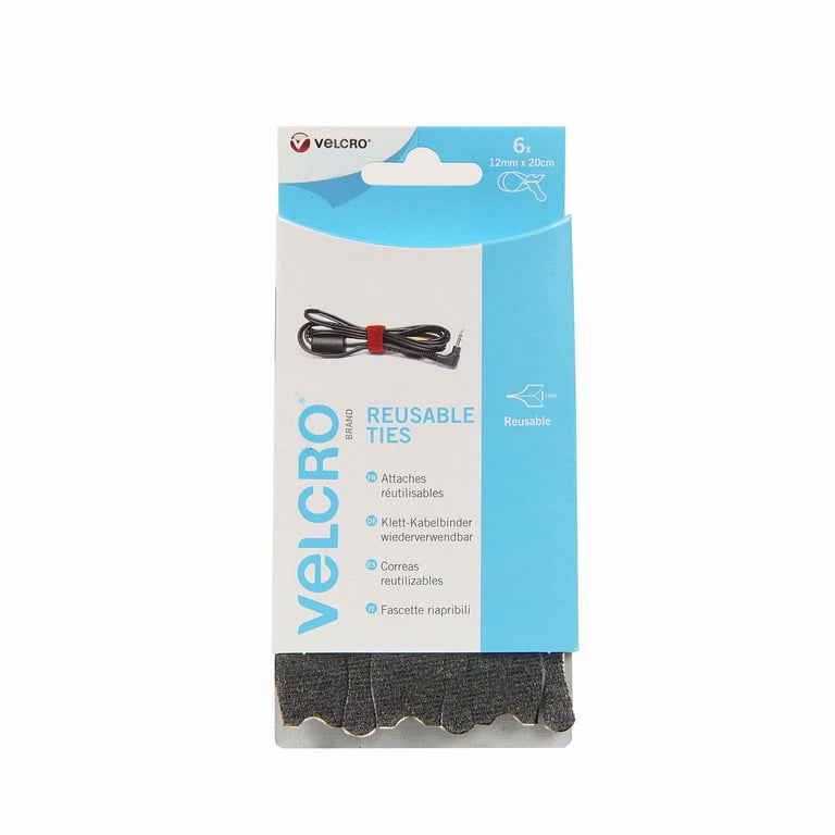 Velcro VEL-EC60388 opaska kablowa Rzep do kabli Rzep Czarny 6 szt.