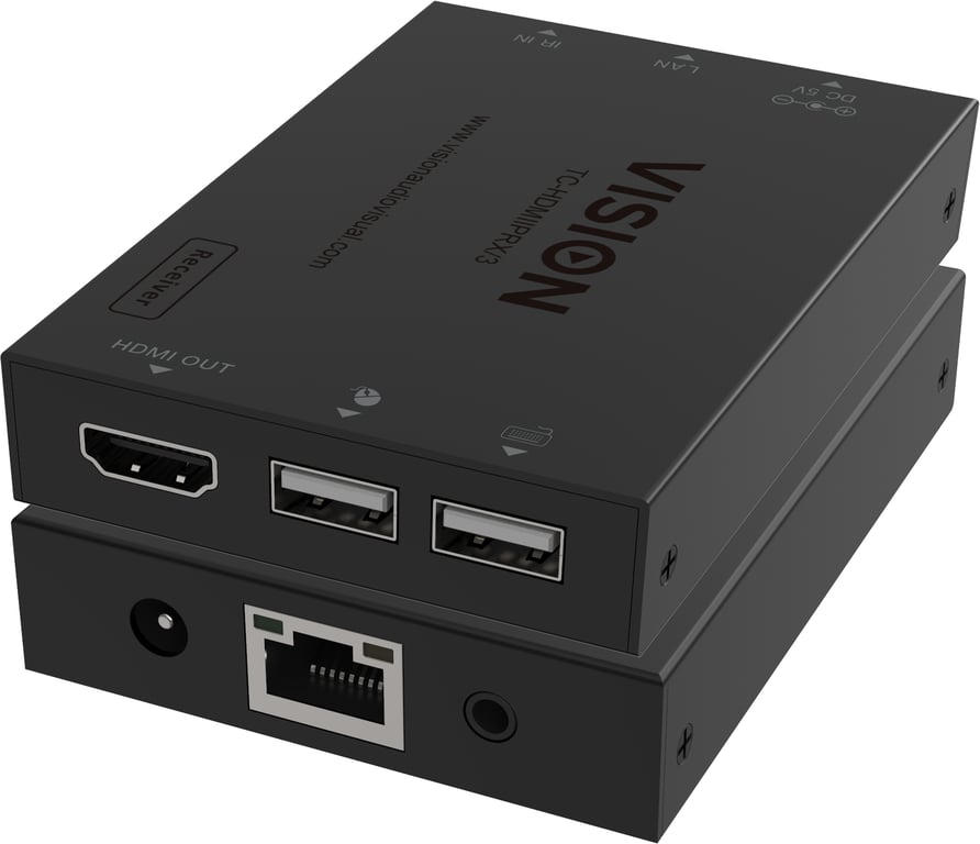 Vision HDMI-over-IP Receiver Amplituner Czarny