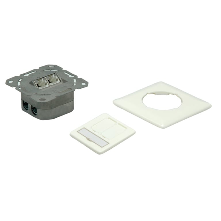 VALUE Cat.6a Flush Mount Wall Jack, STP, horizontal white kabel sieciowy Biały 25.99.8490