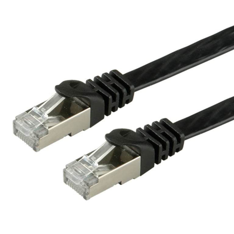 VALUE FTP Cat.6 Flat Network Cable, black 3 m kabel sieciowy Czarny F/UTP (FTP) 21.99.0973