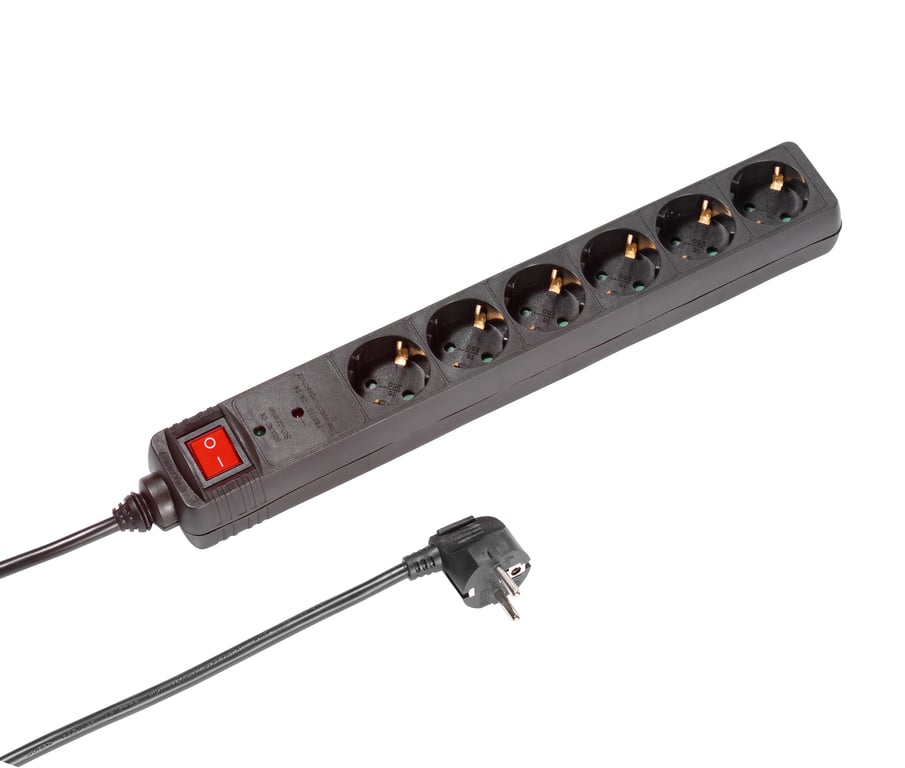 Vivanco EBLS 6SS rozgałęziacz 1,4 m 6 x gniazdo sieciowe  Czarny