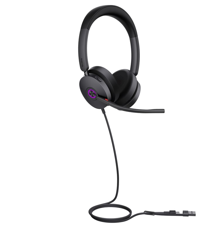 Yealink UH48 Dual UC USB-C/A Przewodowa Opaska na głowę Połączenia/muzyka USB Type-C / USB Type-A Czarny