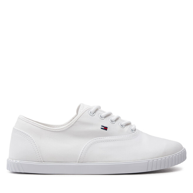 Tenisówki Tommy Hilfiger Canvas Lace Up Sneaker FW0FW07805 Biały