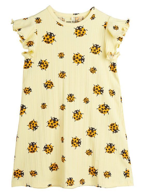 MINI RODINI Sukienka codzienna 2525010223 Żółty Regular Fit