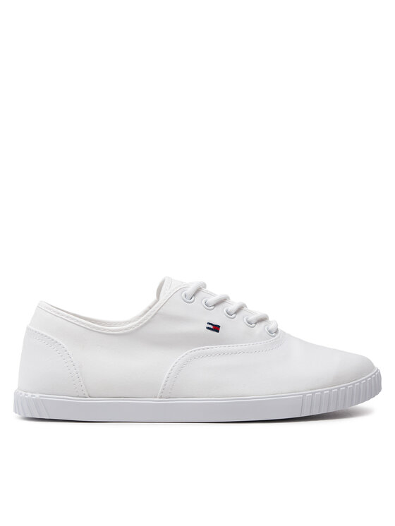 Tommy Hilfiger Tenisówki Canvas Lace Up Sneaker FW0FW07805 Biały