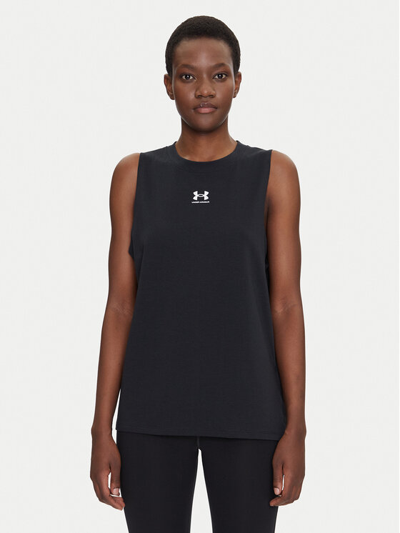 Under Armour Koszulka techniczna Rival Muscle 1383659 Czarny Regular Fit