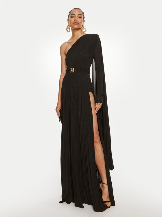 Elisabetta Franchi Sukienka wieczorowa AB-686-46E2 Czarny Regular Fit