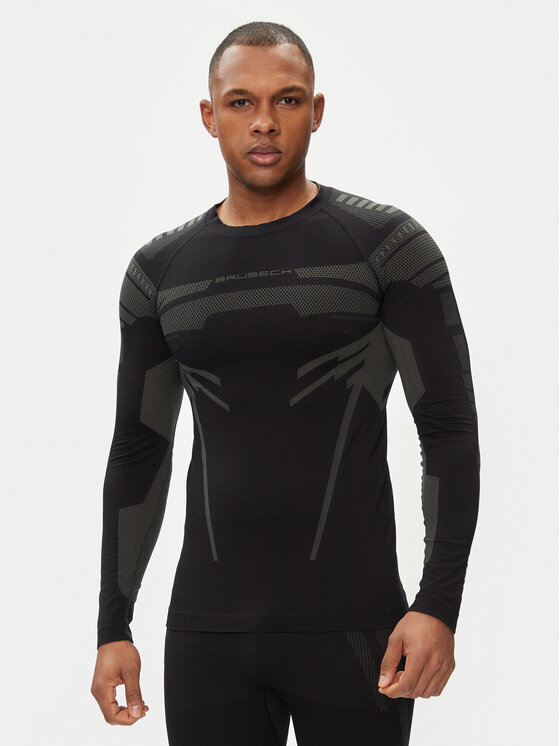 Brubeck Bielizna termoaktywna górna LS1570M Czarny Slim Fit