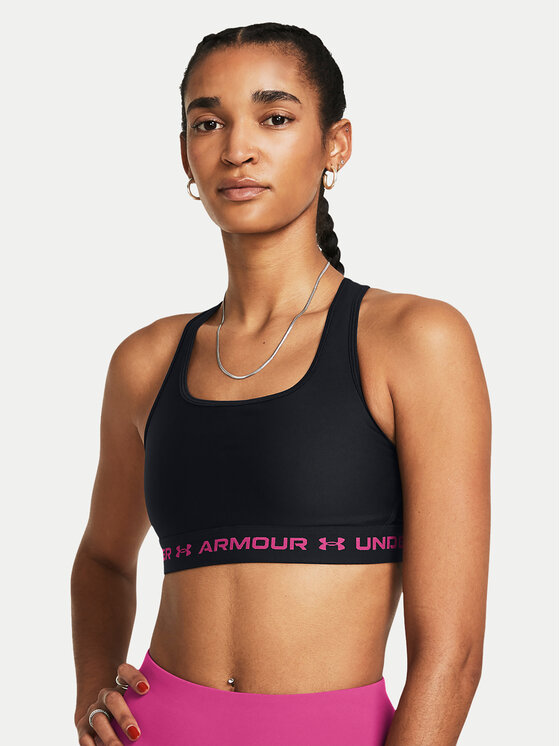 Under Armour Biustonosz sportowy Crossback Mid Bra 1361034-004 Czarny Compression Fit