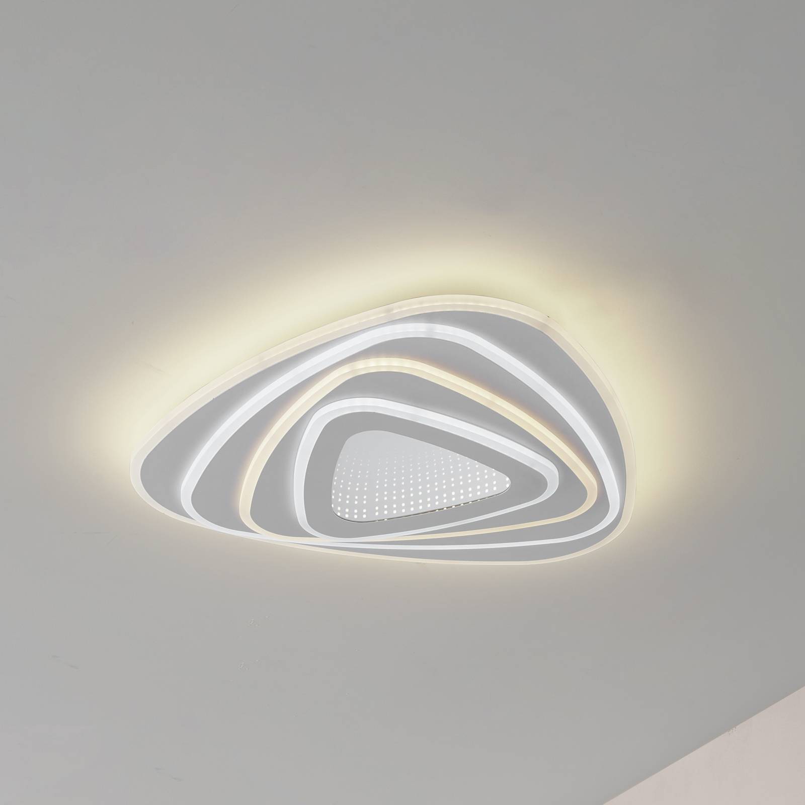 Lampa sufitowa LED Rebeka Lindby, możliwość ściemniania, biały / opal, salon / jadalnia, metal, nowoczesny