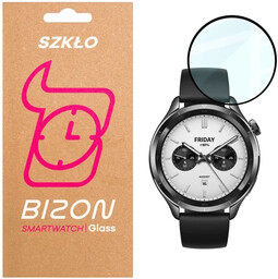 Bizon Szkło hybrydowe Glass Watch Edge Hybrid dla Xiaomi Watch S4, czarne