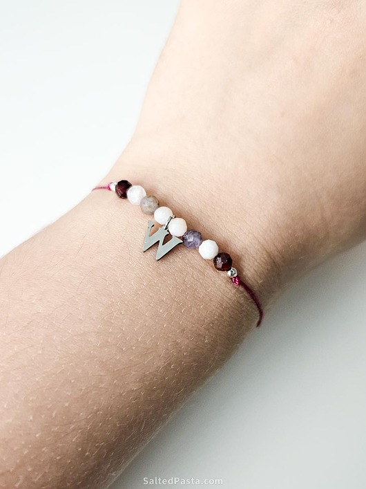 Bransoletka z kamieniami imienna Weronika