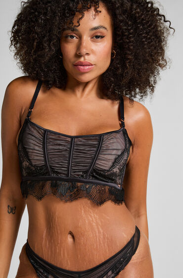 Hunkemöller Nieusztywniany biustonosz Cynthia Longline Czarny