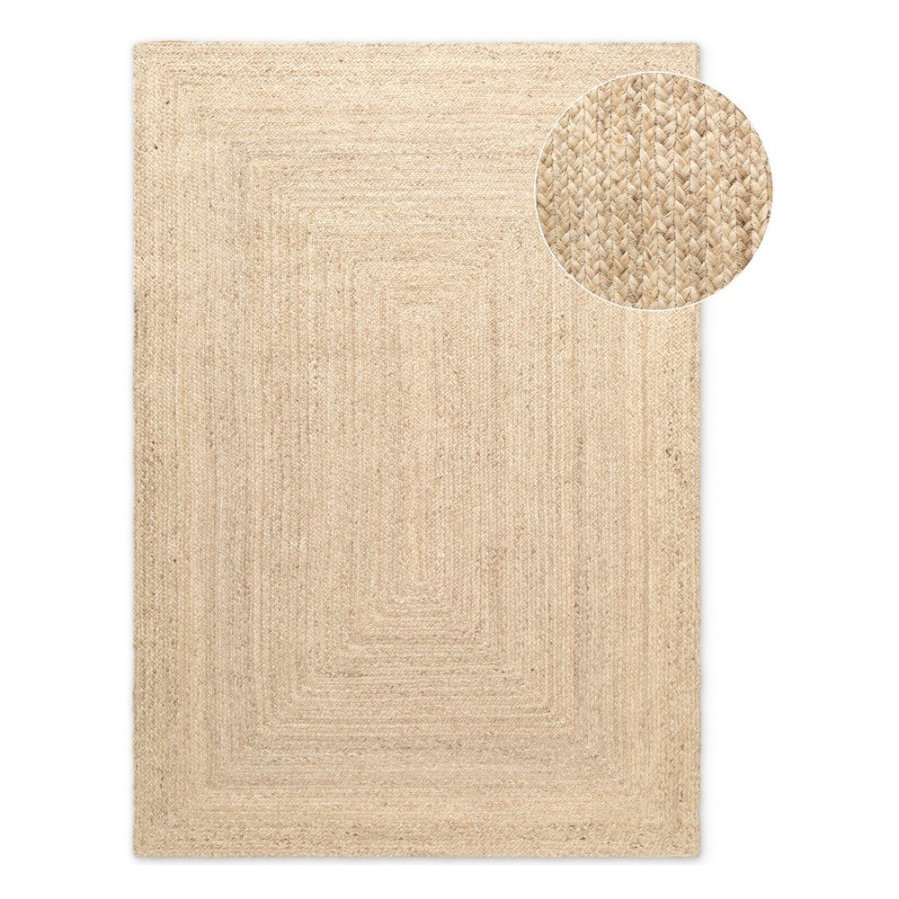 Dywan z juty dwustronny/tkany ręcznie w jasnym naturalnym kolorze 60x90 cm Juno – Hanse Home
