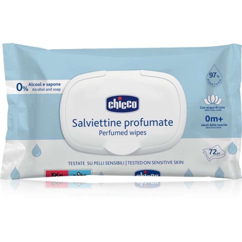 Chicco Perfumed Wipes 0m+ chusteczki nawilżane dla dzieci lekko perfumowany 72 szt.