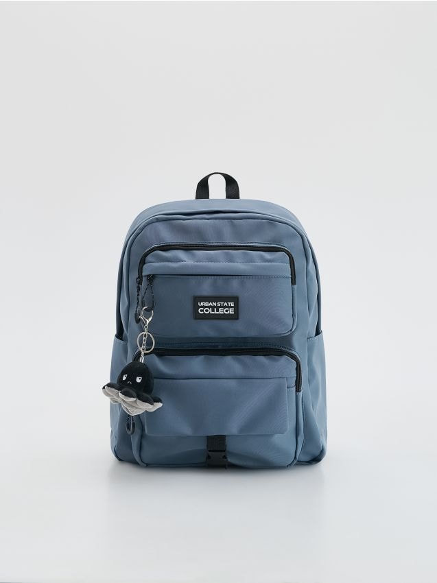 Reserved - Plecak z brelokiem - granatowy