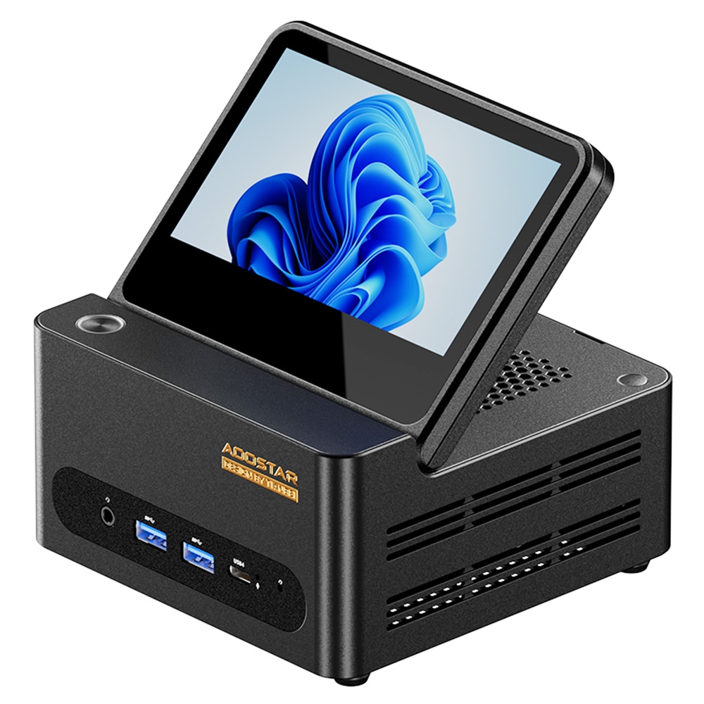 AOOSTAR G-FLIP Mini PC 5 inch 1920*1080 60Hz Screen AMD Ryzen Al 9 HX 370 12 Core Max 5 1GHz 32GB DDR5 RAM 1TB SSD 2*USB4 H 1292969SZBT