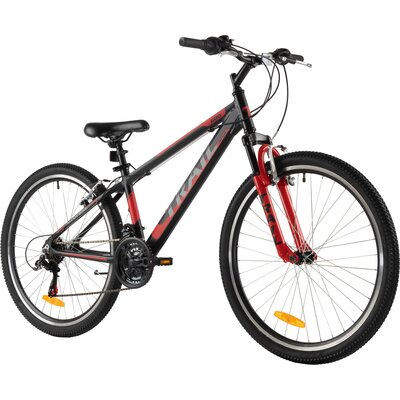 Rower młodzieżowy TRAIL 600 Alu 26 cali dla chłopca Czarno-czerwony