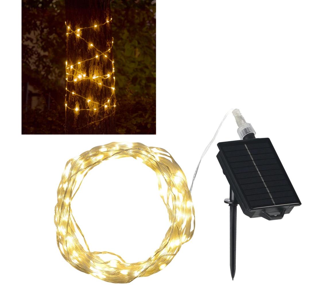 Polux LED Solarny dekoracyjny łańcuch LED/3,7V 1800 mAh 10 m IP44 + zdalne sterowanie