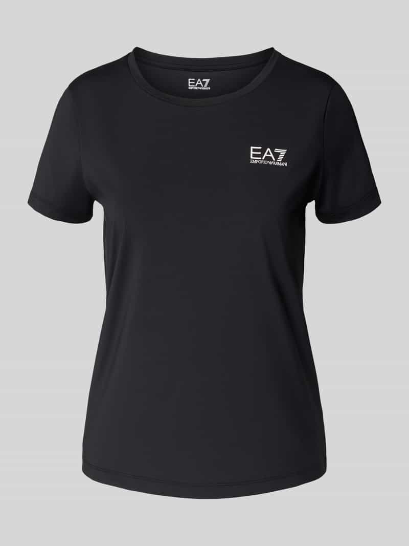 T-shirt z nadrukiem z logo i okrągłym dekoltem
