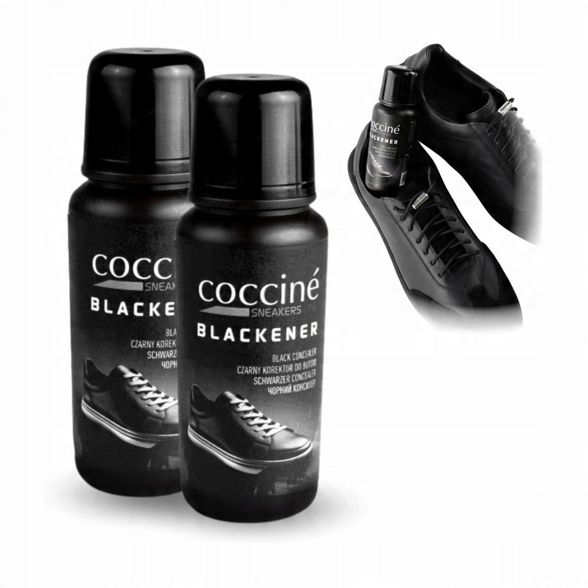 Czarna Pasta do Butów Blackener 2x do Renowacji Sneakersów Korektor Coccine