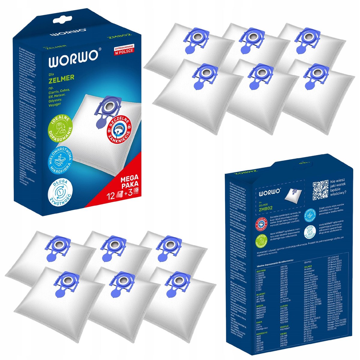 12 X Worki Odkurzacza Zelmer Meteor 2 Zvc212 Ep Ek Ef