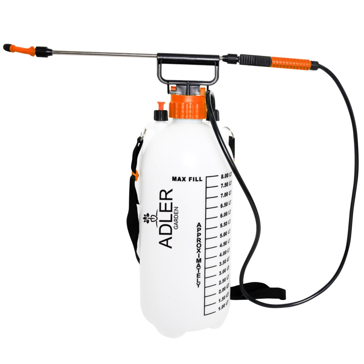 Opryskiwacz Ciśnieniowy Ręczny 8L Długa Lanca 82Cm Adler Ad6809 - Ogrodowy Spryskiwacz Ręczny, Zbiornik Pp/Pe, Regulacja Strumienia