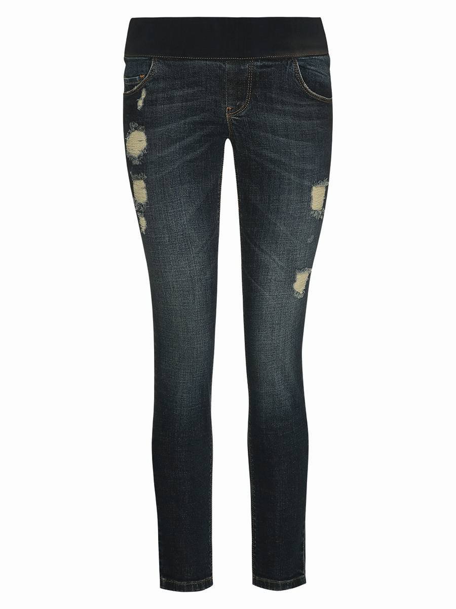 Damskie jeansy ciążowe z przetarciami niebieskie BellyButton Maternity, r.42