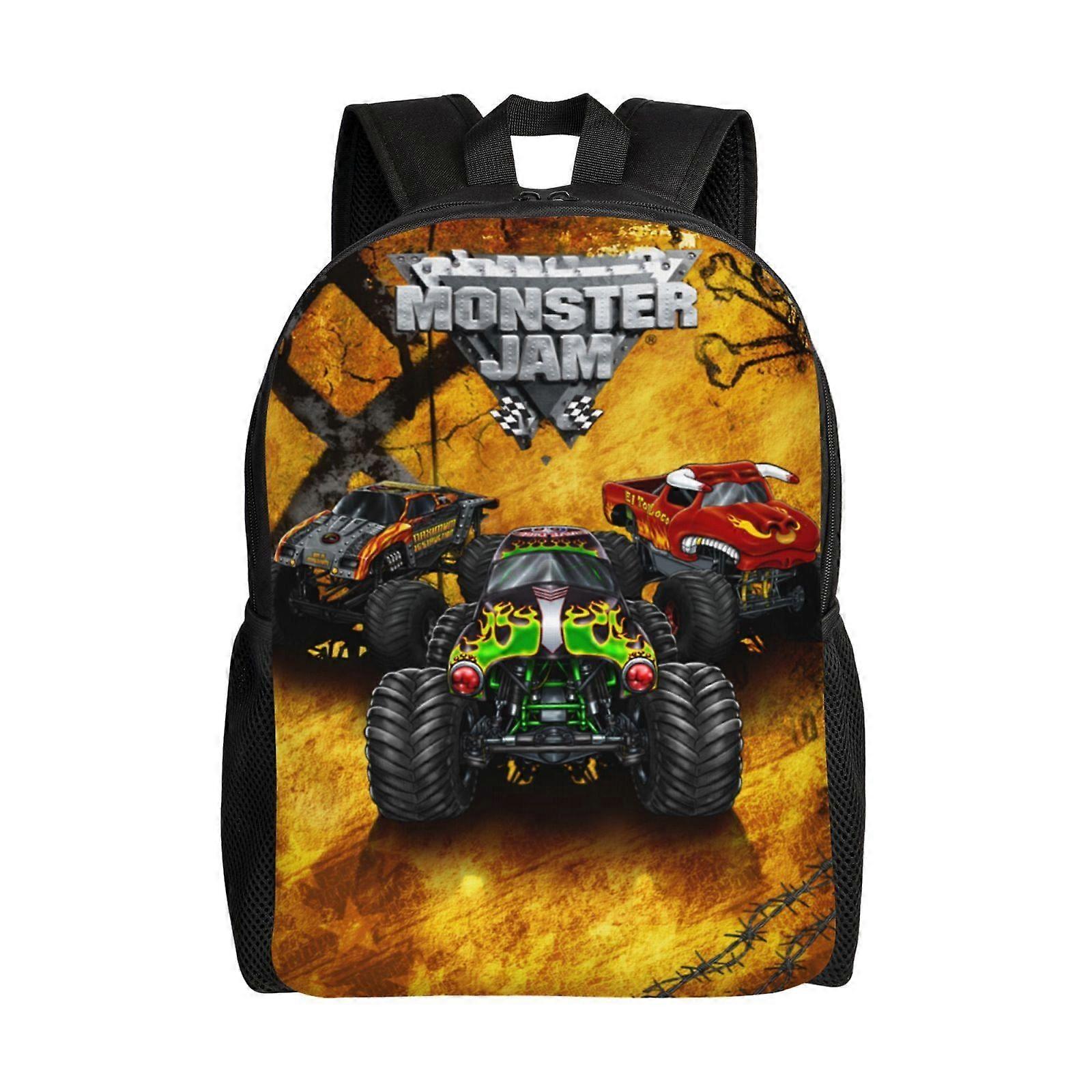 i1252 Monster Truck Jam Plecak Duża pojemność Tornister Torba na książki Casual Daypack Plecaki dla kobiet Mężczyźni Dzieci ffrr1252