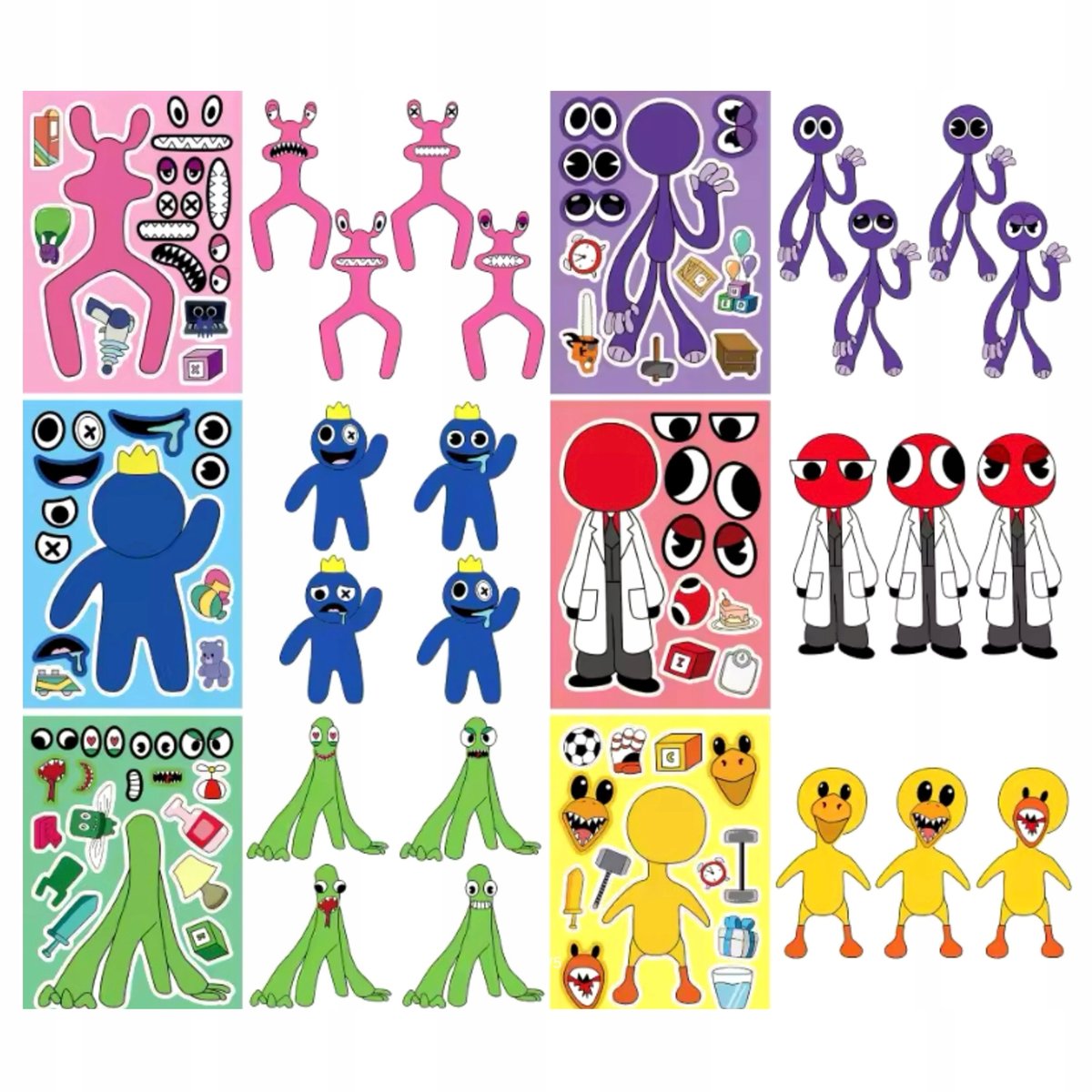 NAKLEJKI KREATYWNE RAINBOW FRIENDS DIY ZESTAW KREATYWNY 6 SZT ROBLOX