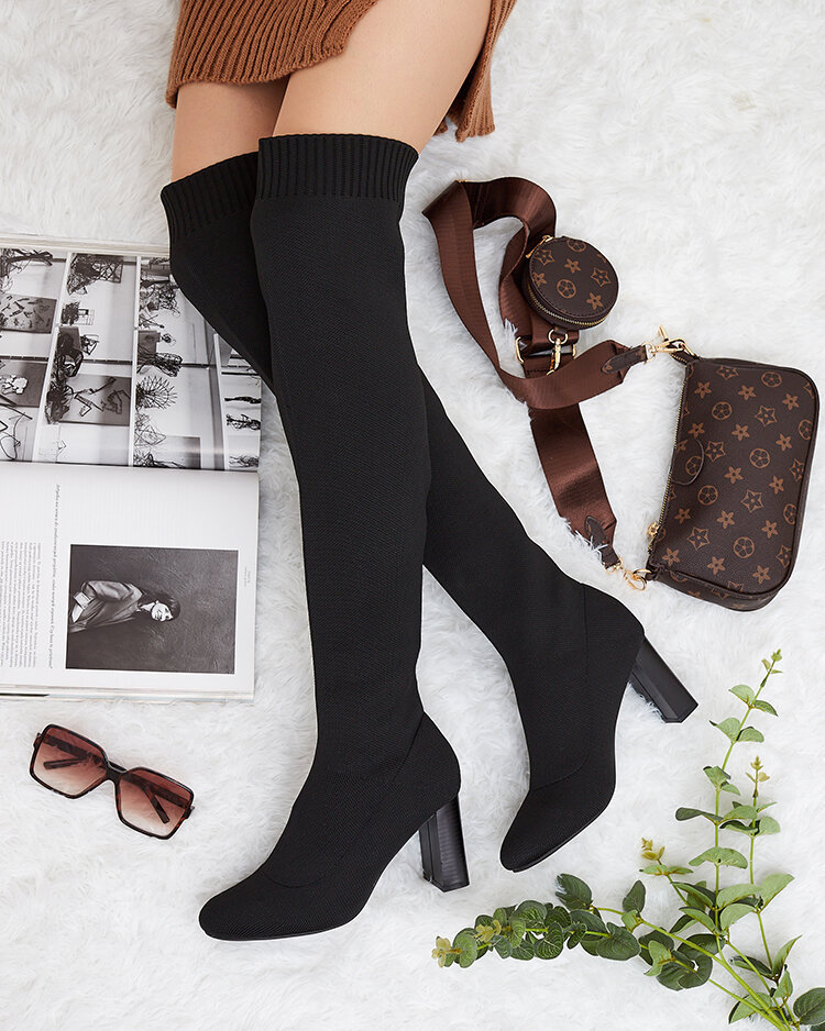 Royalfashion Damskie wsuwane kozaki za kolano Nolels-40