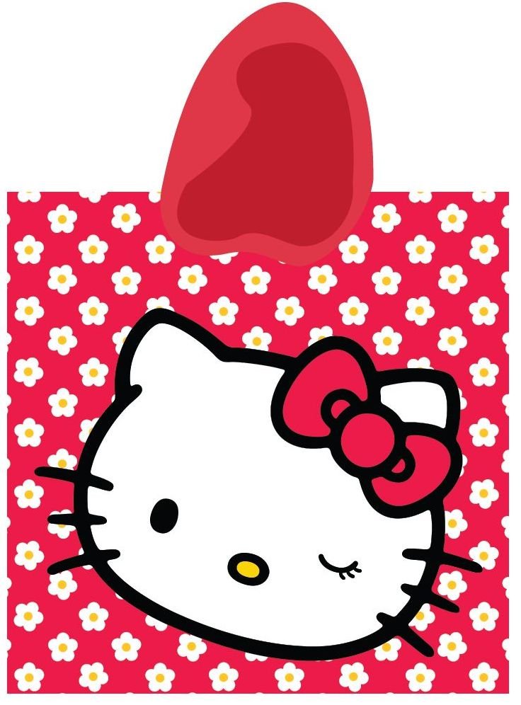 Detexpol, Hello Kitty, Poncho, Czerwony, 60x120 cm